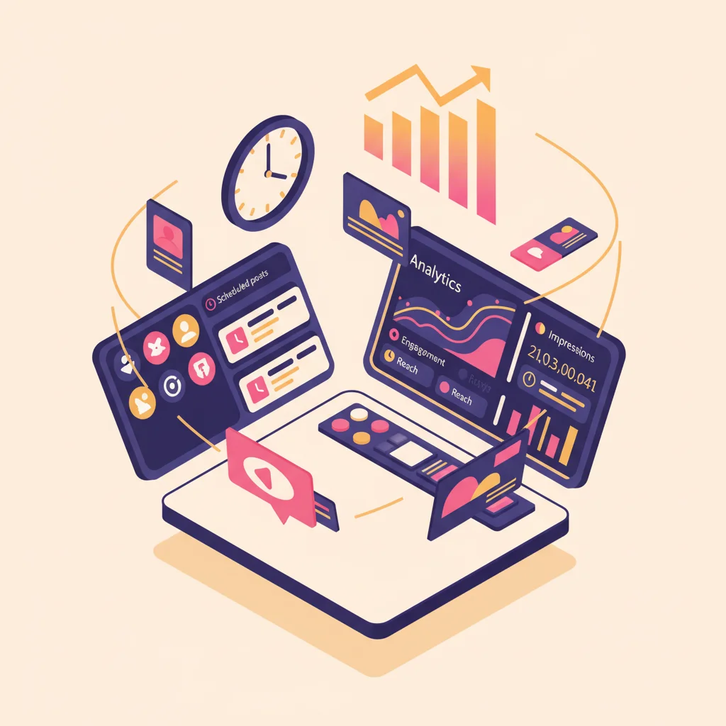Social Media Management automation illustration